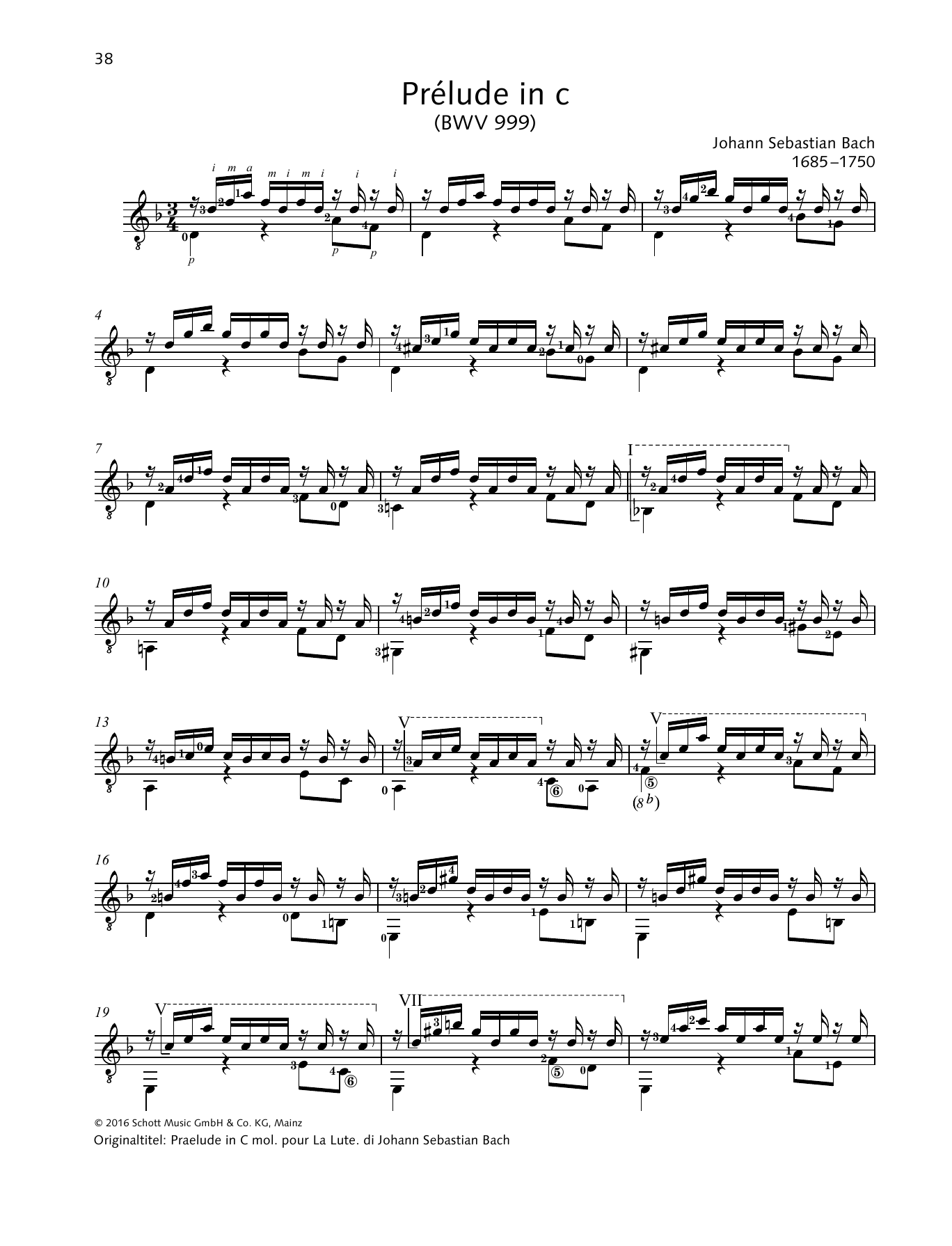 Download Johann Sebastian Bach Prelude in C Sheet Music and learn how to play Solo Guitar PDF digital score in minutes