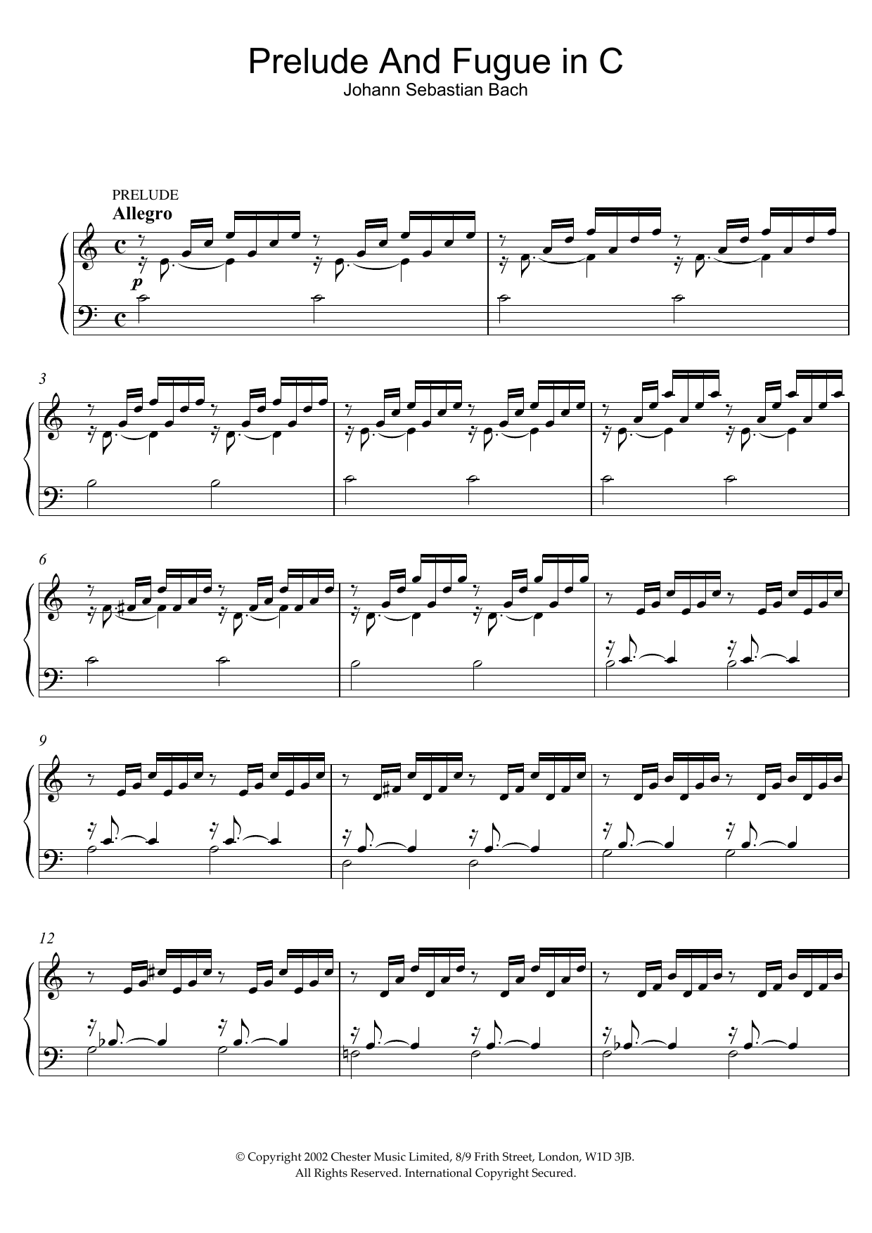Download J.S. Bach Prelude No.1 in C Major (from The Well-Tempered Clavier, Bk.1) Sheet Music and learn how to play Beginner Piano PDF digital score in minutes