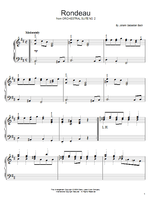 Download J.S. Bach Rondeau Sheet Music and learn how to play Easy Piano PDF digital score in minutes