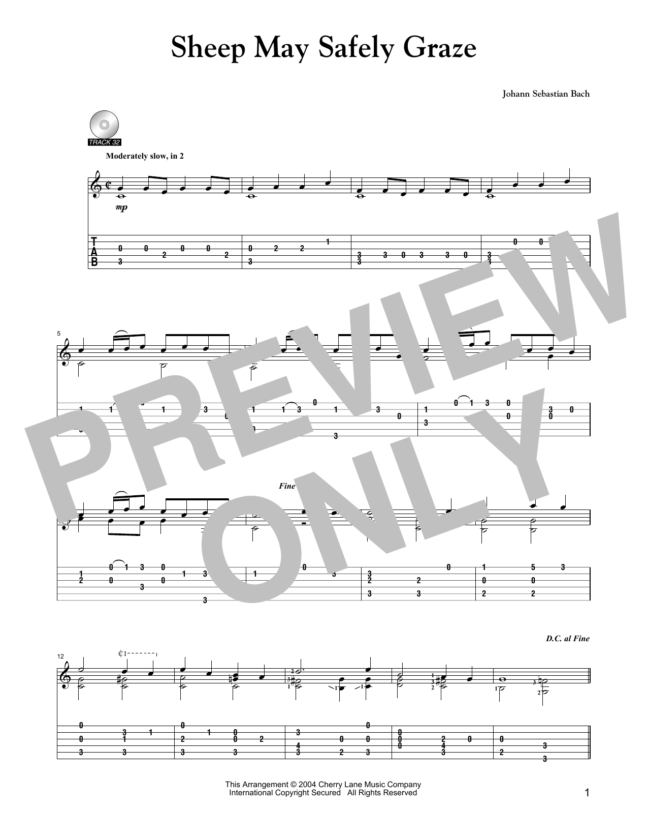Download Johann Sebastian Bach Sheep May Safely Graze (arr. Mark Phillips) Sheet Music and learn how to play Solo Guitar PDF digital score in minutes