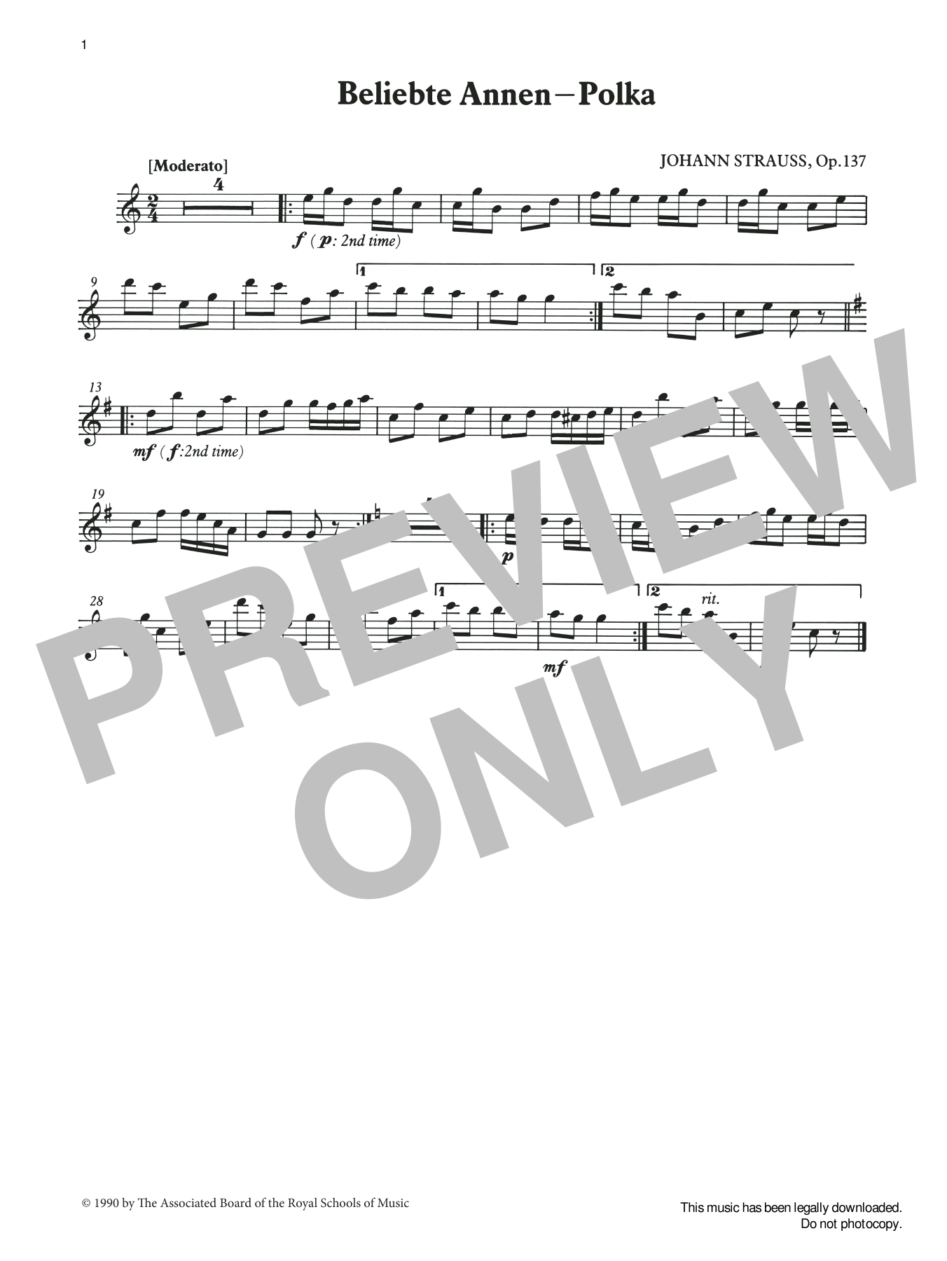 Download Johann Strauss I Beliebte Annen - Polka (score & part) from Graded Music for Tuned Percussion, Bo Sheet Music and learn how to play Percussion Solo PDF digital score in minutes