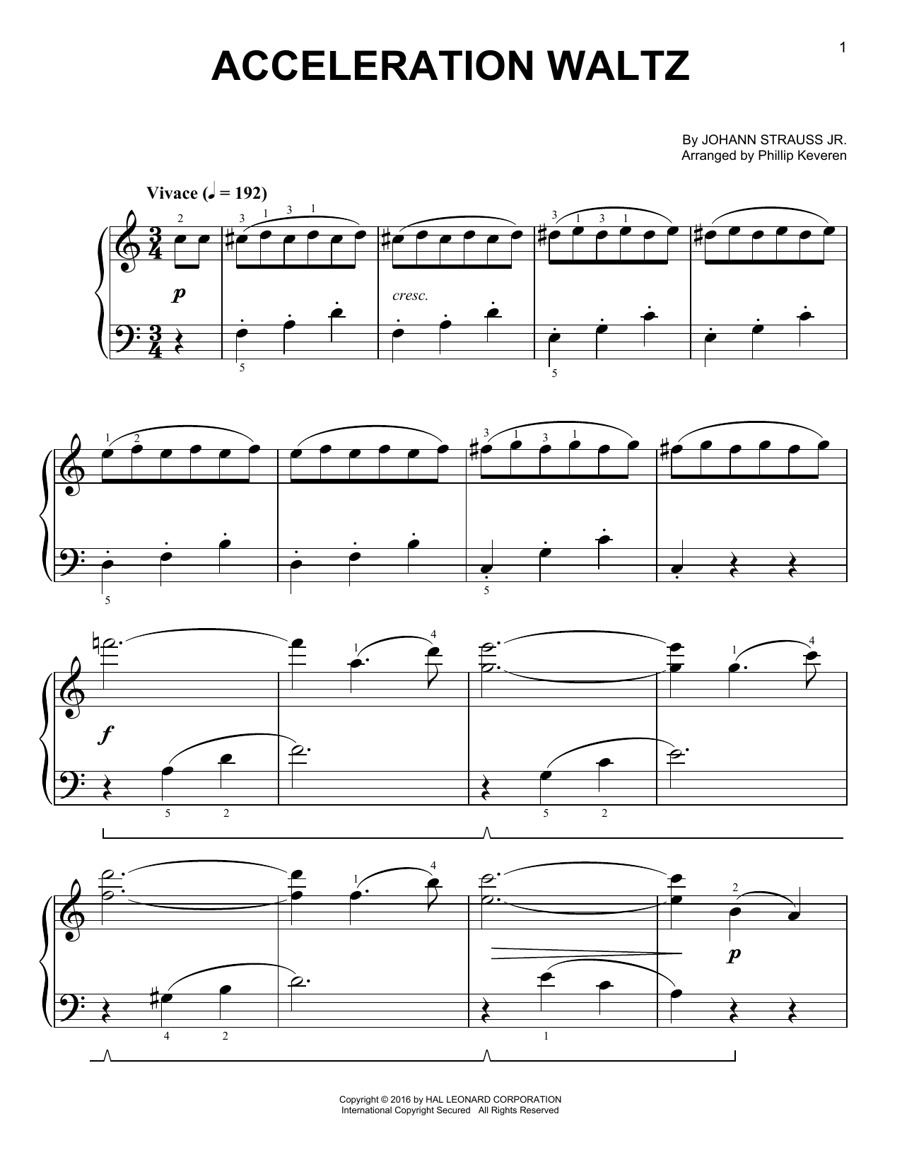 Download Phillip Keveren Acceleration Waltz Sheet Music and learn how to play Easy Piano PDF digital score in minutes
