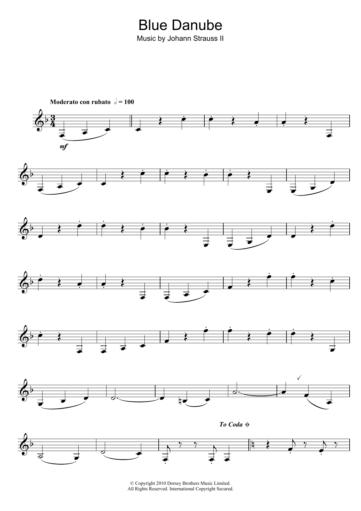 Download Johann Strauss II (On The Beautiful) The Blue Danube Sheet Music and learn how to play Flute PDF digital score in minutes