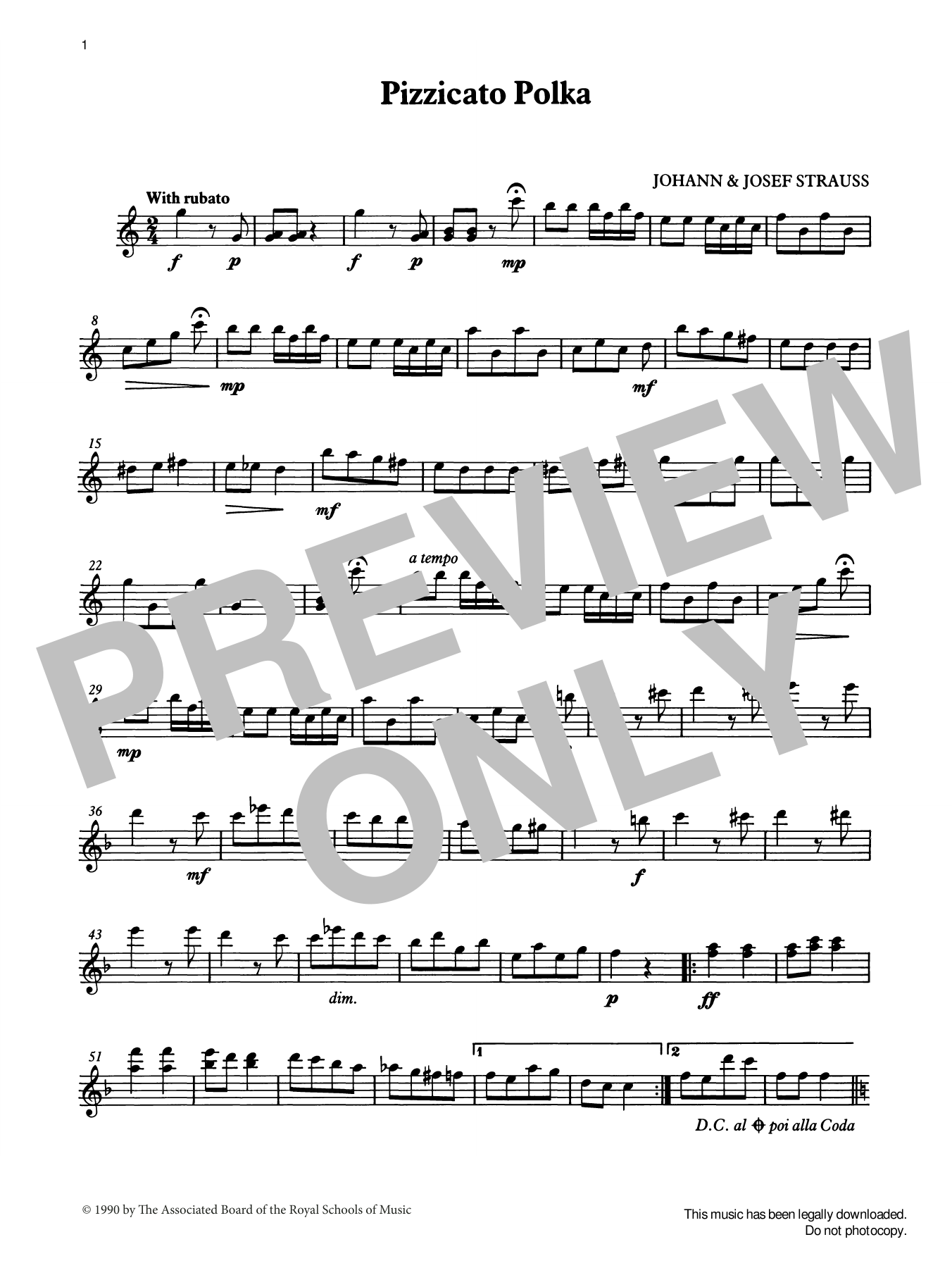 Download Johann Strauss II Pizzicato Polka (score & part) from Graded Music for Tuned Percussion, Book II Sheet Music and learn how to play Percussion Solo PDF digital score in minutes