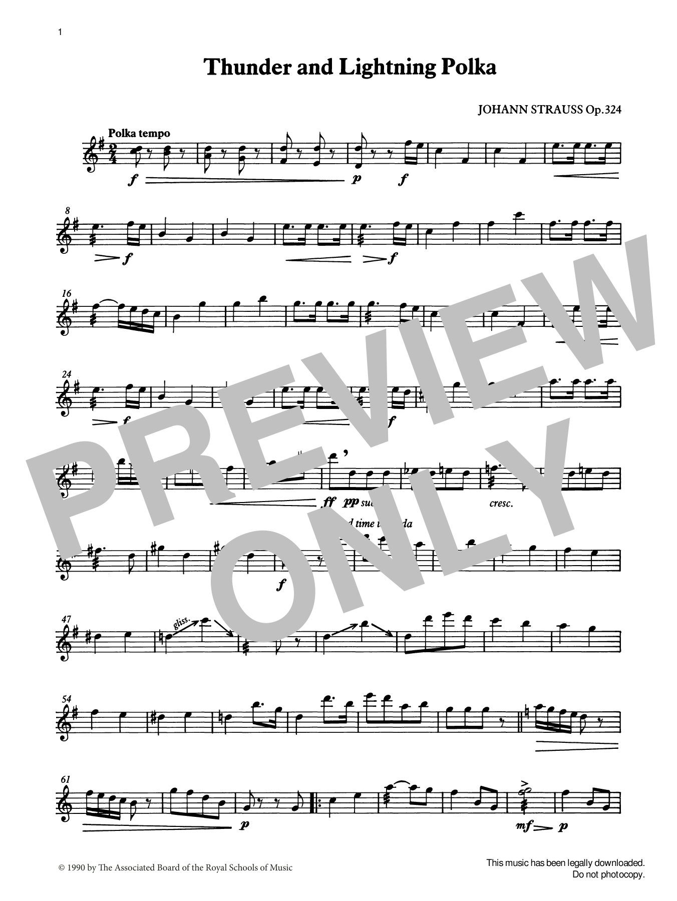 Download Johann Strauss II Thunder and Lightning Polka from Graded Music for Tuned Percussion, Book IV Sheet Music and learn how to play Percussion Solo PDF digital score in minutes