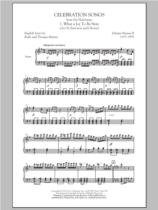 Download Johann Strauss II What A Joy To Be Here Sheet Music and learn how to play SATB PDF digital score in minutes