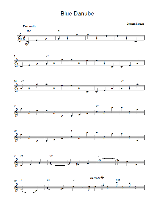 Download Johann Strauss, Jr. Blue Danube Waltz Sheet Music and learn how to play GTRENS PDF digital score in minutes