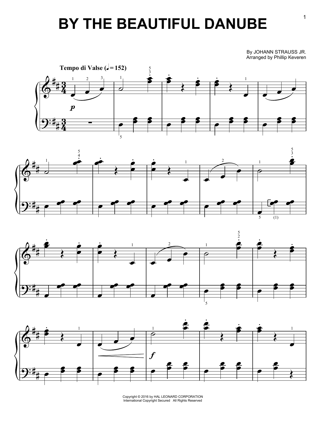 Download Phillip Keveren By The Beautiful Blue Danube Sheet Music and learn how to play Easy Piano PDF digital score in minutes