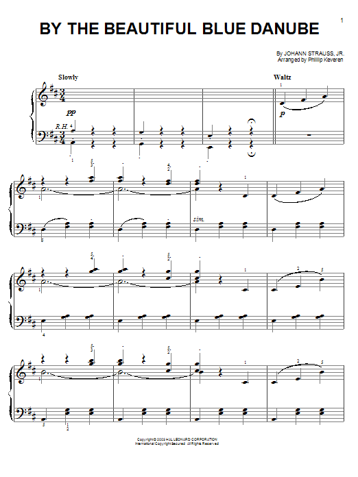 Download Johann Strauss II By The Beautiful Blue Danube Sheet Music and learn how to play Easy Piano PDF digital score in minutes