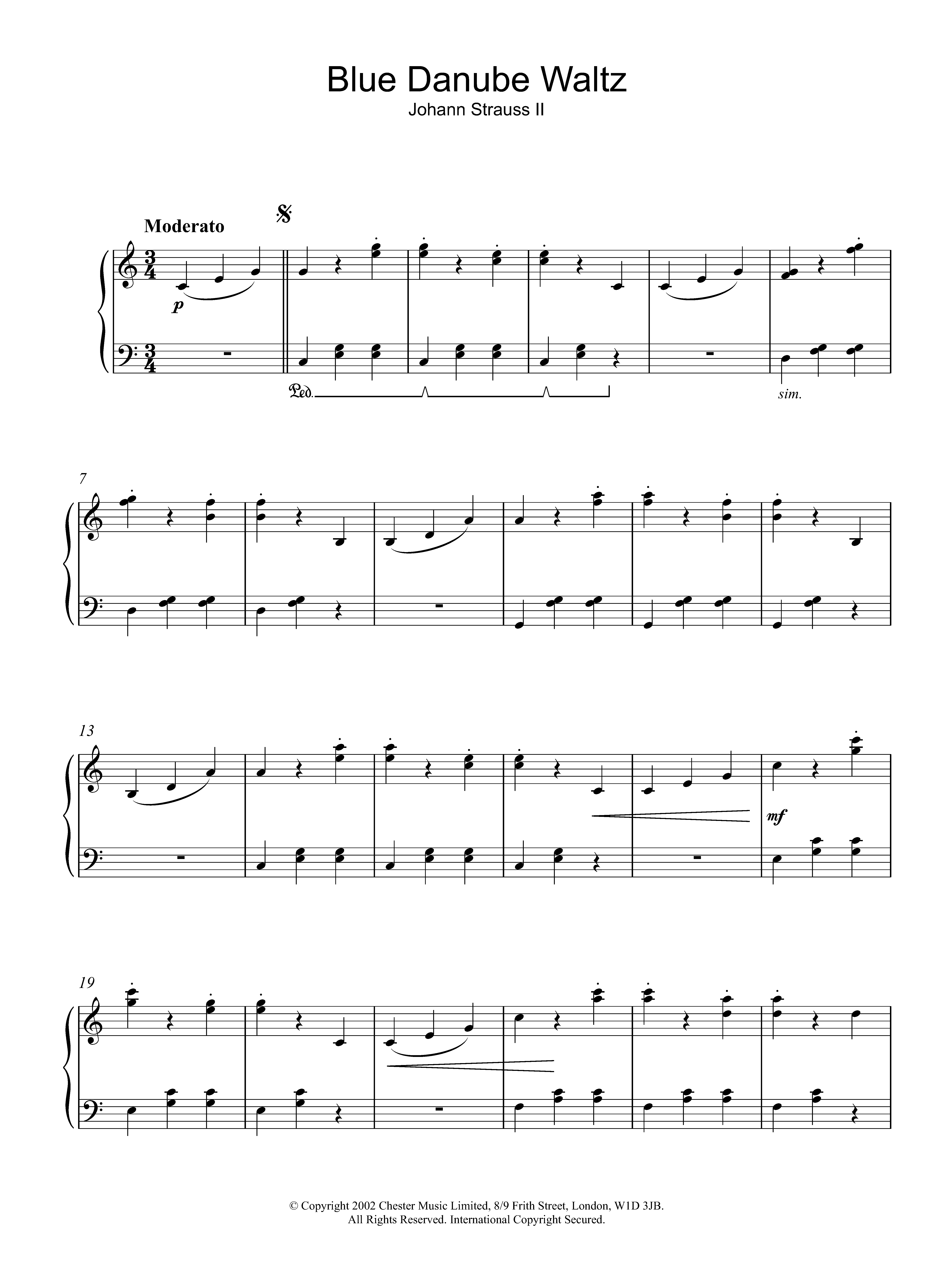 Download Johann Strauss II The Blue Danube Waltz Sheet Music and learn how to play Piano PDF digital score in minutes