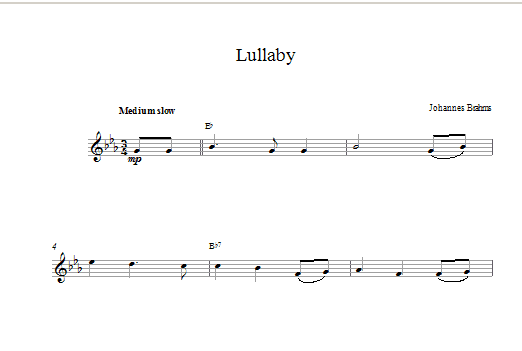 Download Johannes Brahms Lullaby Sheet Music and learn how to play Melody Line & Chords PDF digital score in minutes