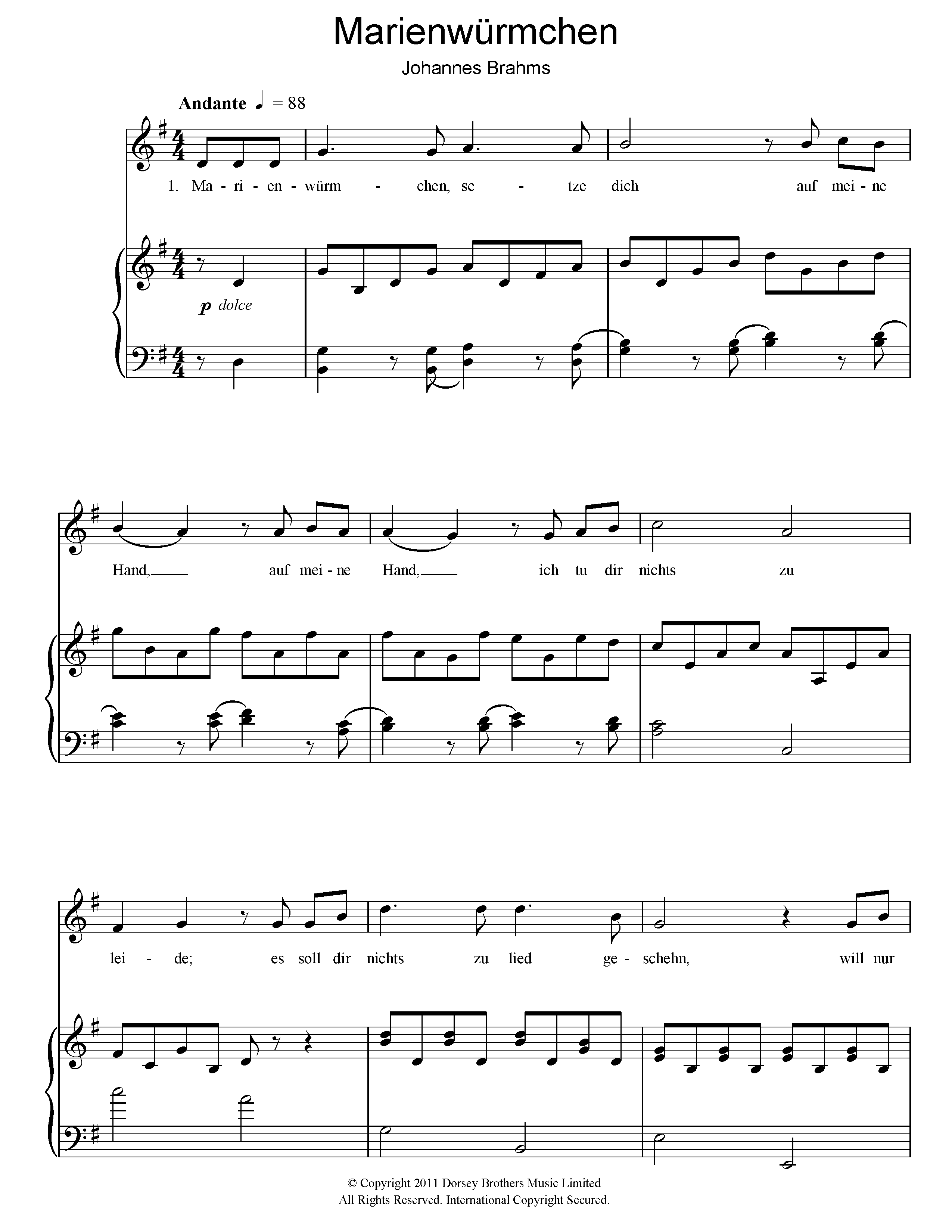 Download Edvard Grieg Marienwurmchen Sheet Music and learn how to play Piano & Vocal PDF digital score in minutes