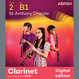 Download or print Johannes Brahms St Anthony Chorale (Grade 2, list B1, from the ABRSM Clarinet Syllabus from 2026) Sheet Music Printable PDF -page score for Classical / arranged Clarinet Solo SKU: 1765033.