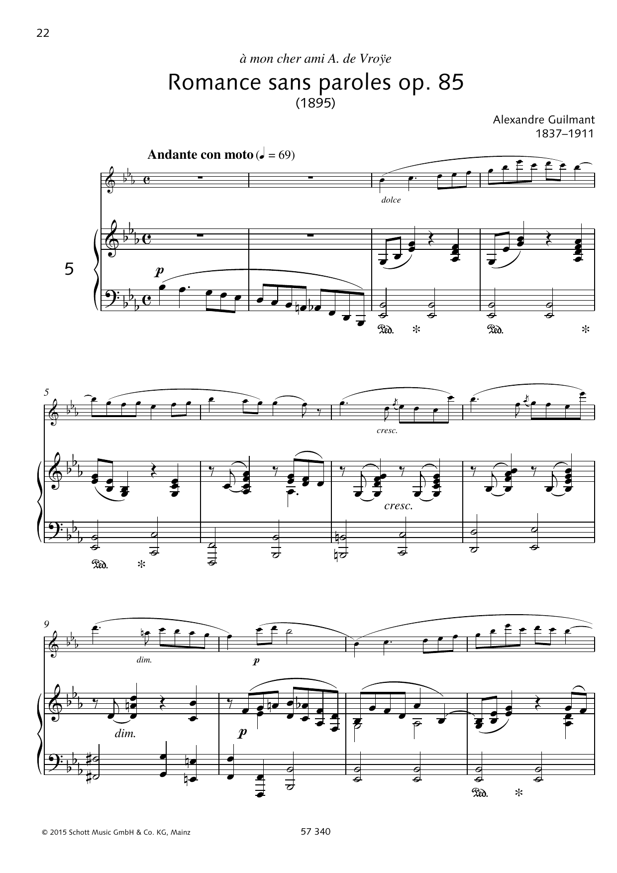 Download Johannes Donjon Romance sans Paroles Sheet Music and learn how to play Woodwind Solo PDF digital score in minutes