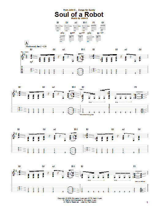 Download John 5 Soul Of A Robot Sheet Music and learn how to play Guitar Tab PDF digital score in minutes
