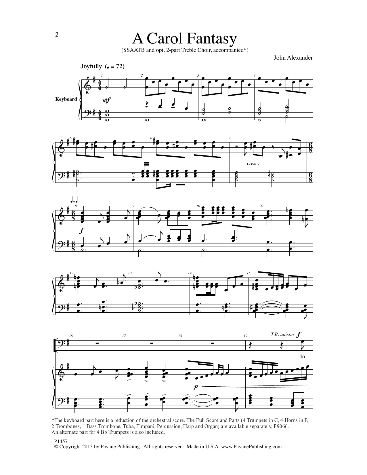 Download John Alexander A Carol Fantasy Sheet Music and learn how to play SATB Choir PDF digital score in minutes