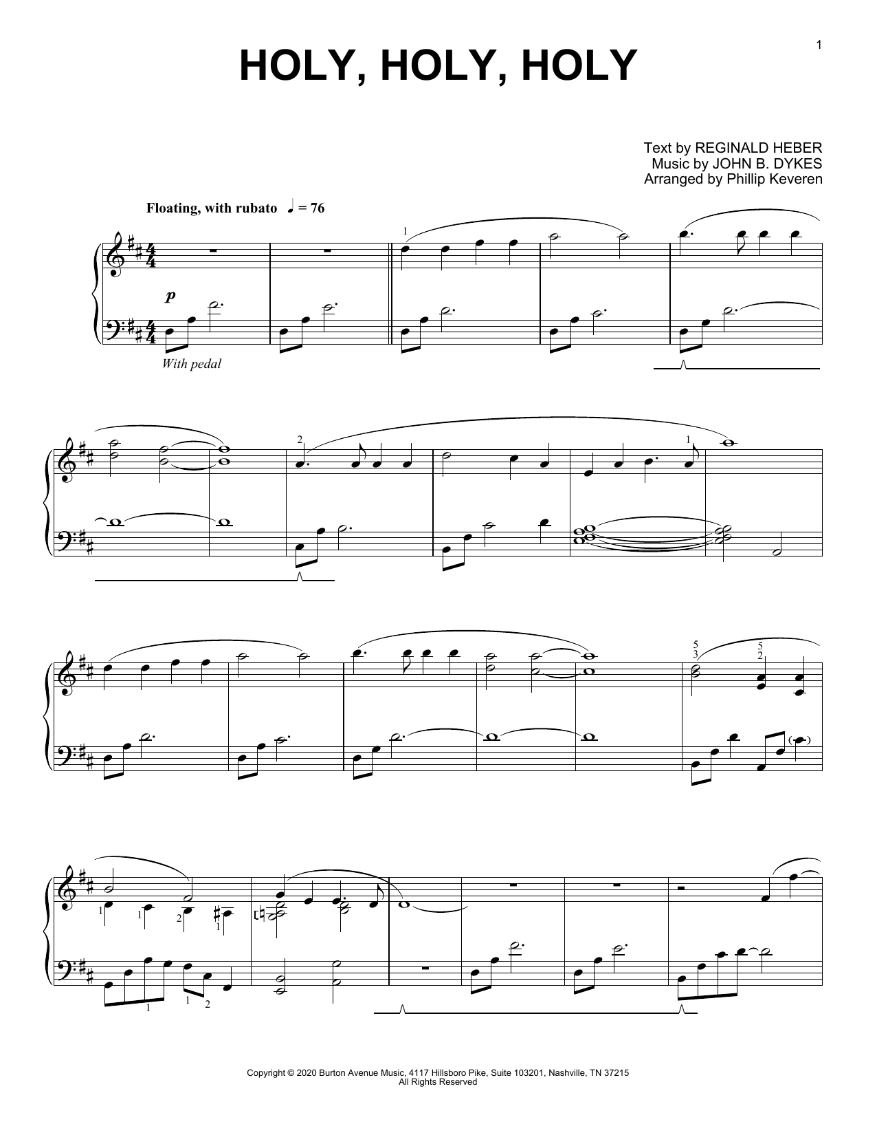 Download John B. Dykes Holy, Holy, Holy (arr. Phillip Keveren) Sheet Music and learn how to play Piano Solo PDF digital score in minutes