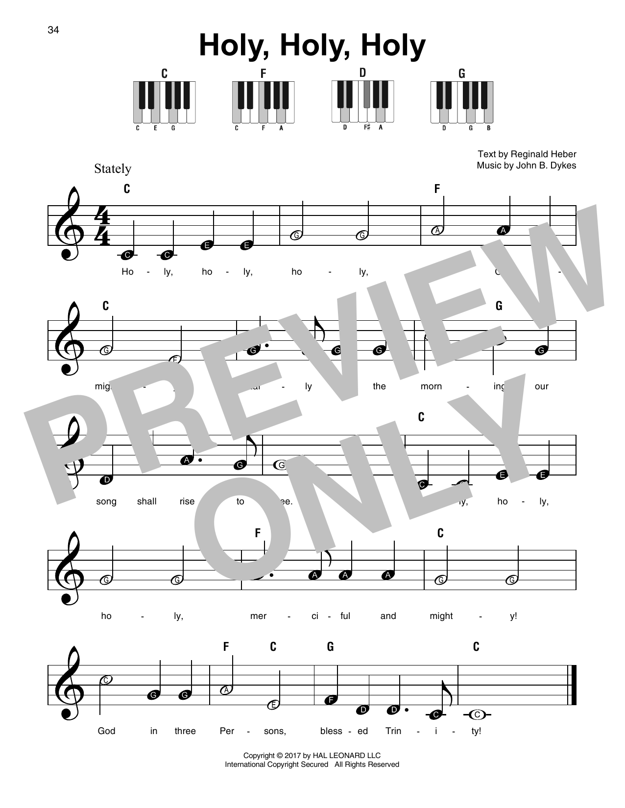 Download John B. Dykes Holy, Holy, Holy Sheet Music and learn how to play SPREP PDF digital score in minutes