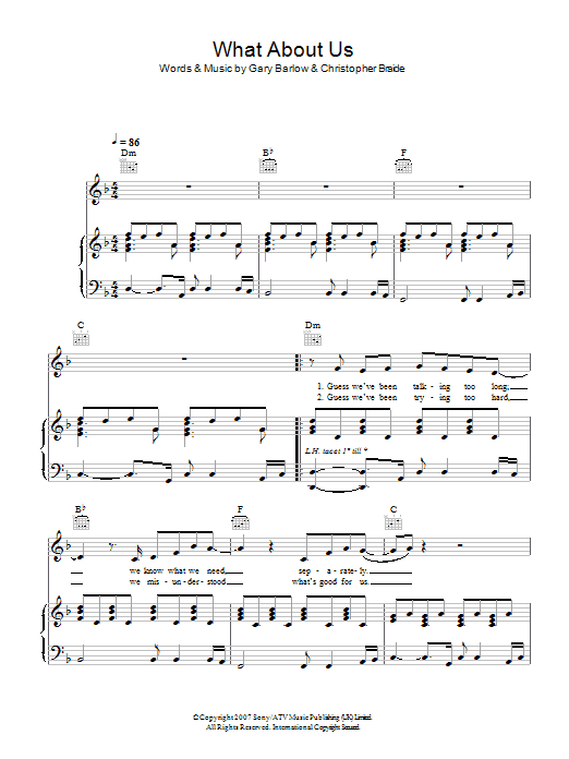 Download John Barrowman What About Us Sheet Music and learn how to play Piano, Vocal & Guitar PDF digital score in minutes