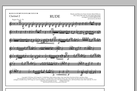Download John Brennan Rude - Clarinet 2 Sheet Music and learn how to play Marching Band PDF digital score in minutes