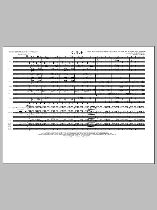 Download John Brennan Rude - Full Score Sheet Music and learn how to play Marching Band PDF digital score in minutes