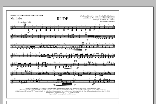 Download John Brennan Rude - Marimba Sheet Music and learn how to play Marching Band PDF digital score in minutes