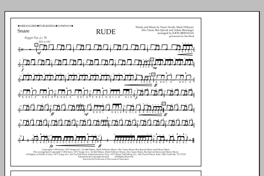 Download John Brennan Rude - Snare Sheet Music and learn how to play Marching Band PDF digital score in minutes