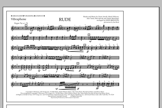 Download John Brennan Rude - Vibraphone Sheet Music and learn how to play Marching Band PDF digital score in minutes