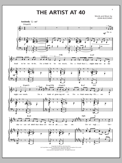 Download John Bucchino The Artist At 40 Sheet Music and learn how to play Piano & Vocal PDF digital score in minutes