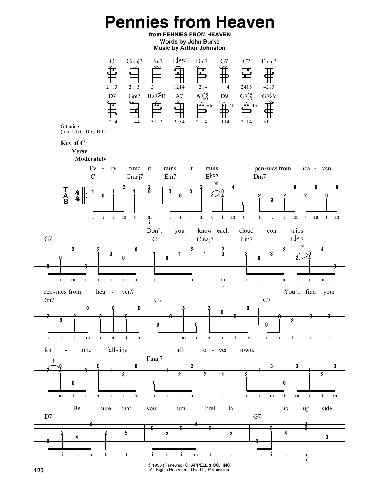 Download John Burke Pennies From Heaven Sheet Music and learn how to play Banjo PDF digital score in minutes