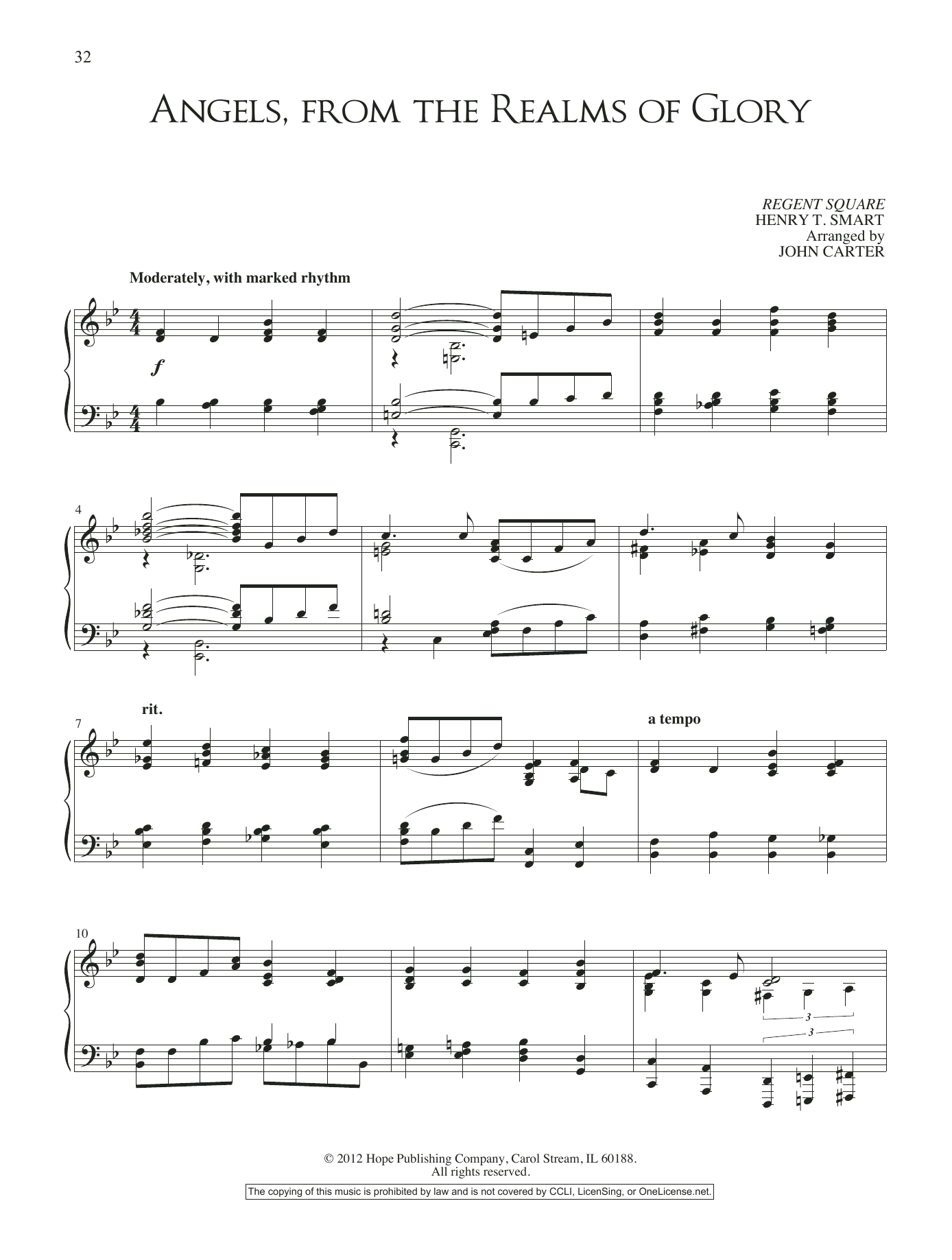 Download John Carter Angels, From The Realms Of Glory Sheet Music and learn how to play Piano Solo PDF digital score in minutes
