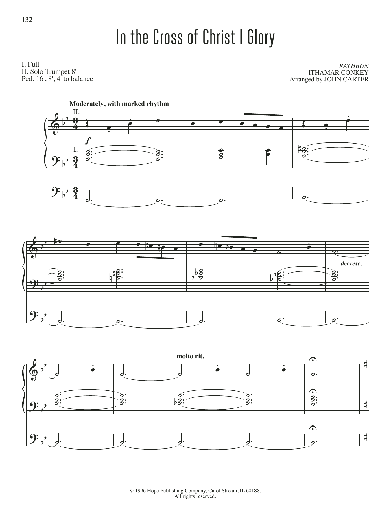 Download John Carter In the Cross of Christ I Glory Sheet Music and learn how to play Organ PDF digital score in minutes