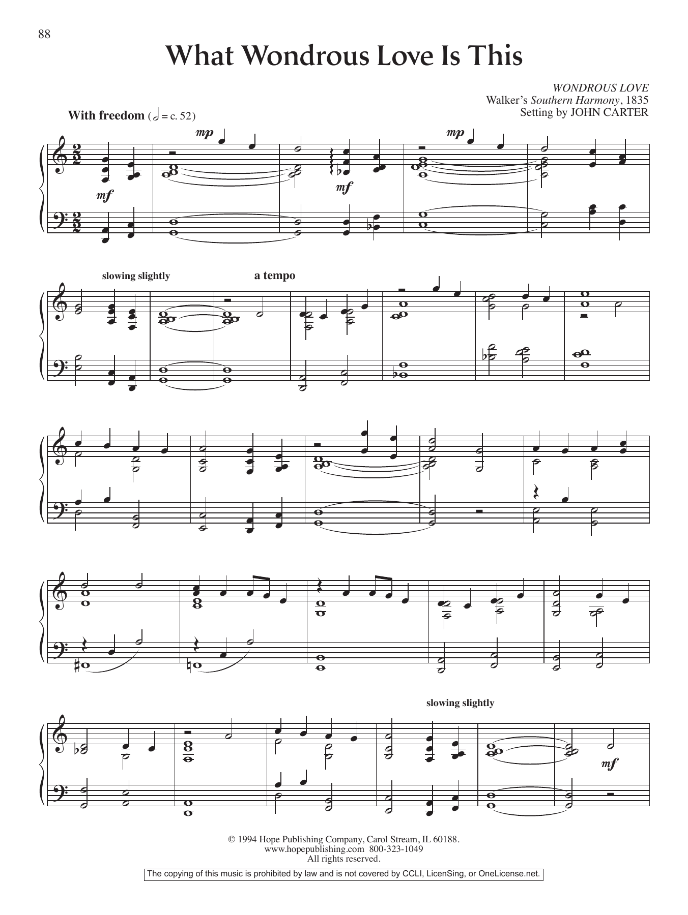 Download John Carter What Wondrous Love Is This Sheet Music and learn how to play Organ PDF digital score in minutes