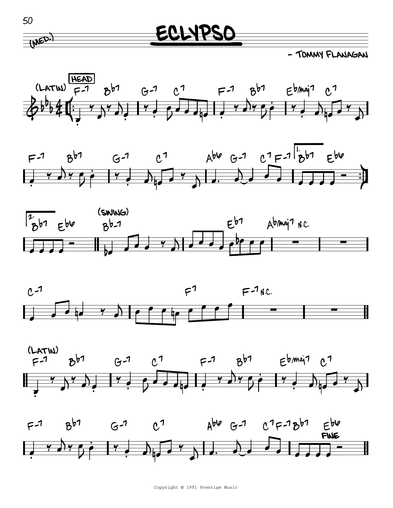 Download John Coltrane Eclypso Sheet Music and learn how to play Real Book – Melody & Chords PDF digital score in minutes