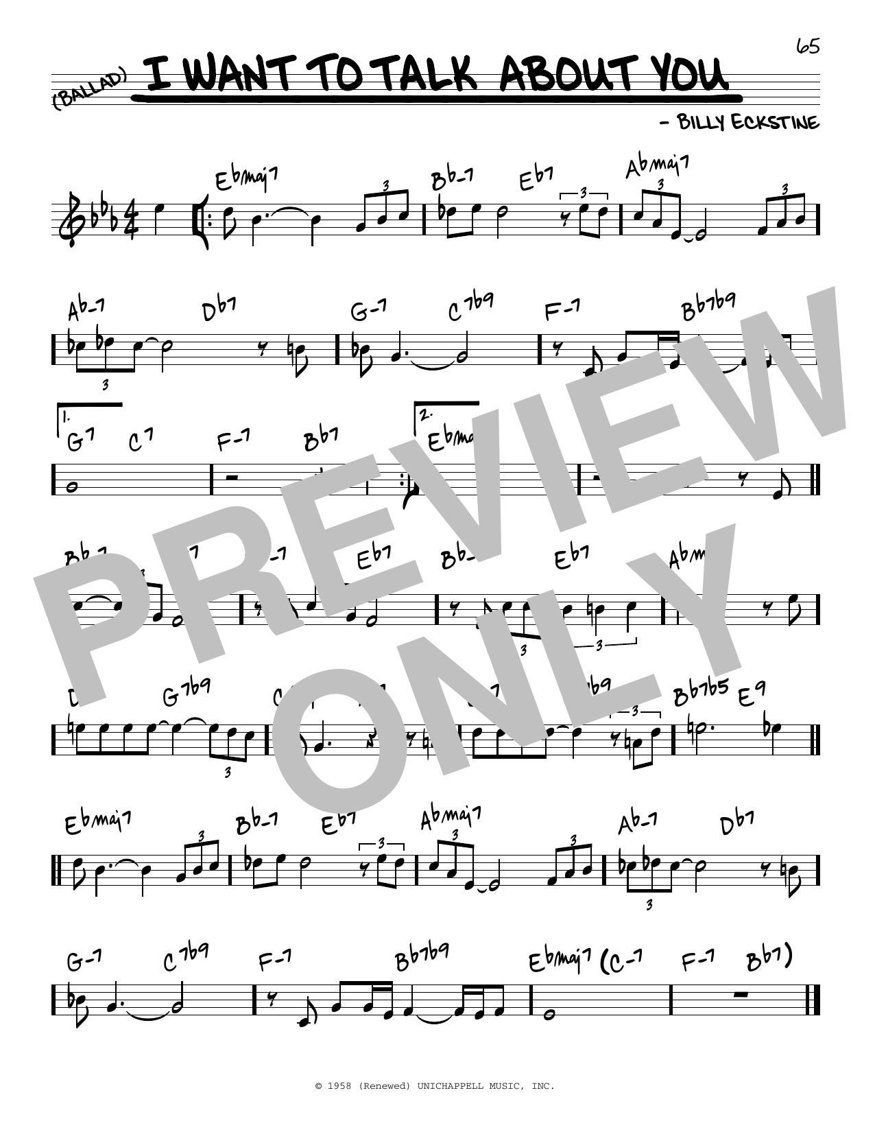 Download John Coltrane I Want To Talk About You Sheet Music and learn how to play Real Book – Melody & Chords PDF digital score in minutes