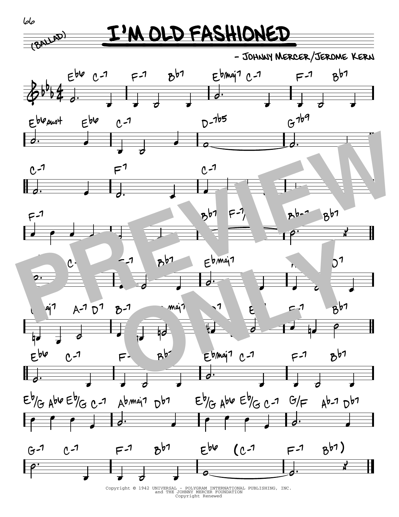 Download John Coltrane I'm Old Fashioned Sheet Music and learn how to play Real Book – Melody & Chords PDF digital score in minutes