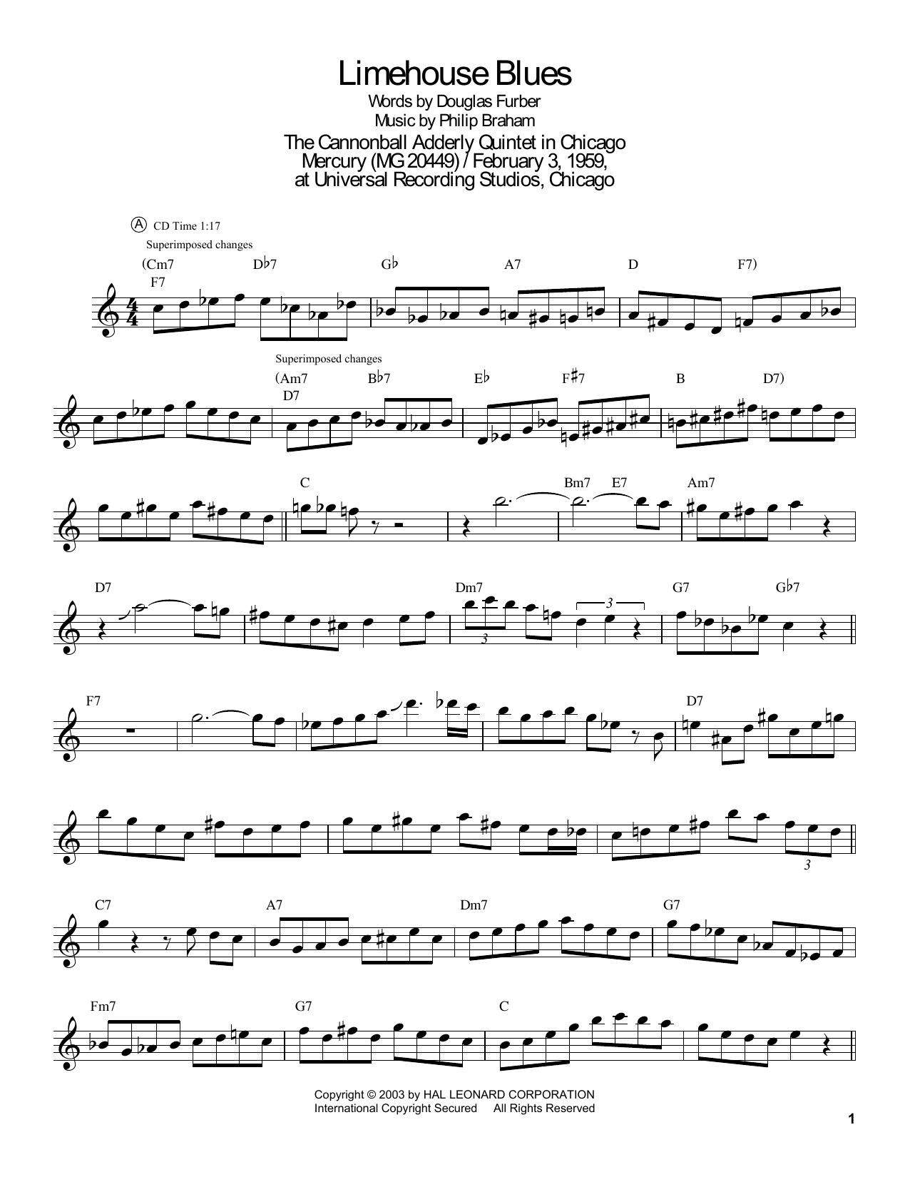 Download John Coltrane Limehouse Blues Sheet Music and learn how to play Tenor Sax Transcription PDF digital score in minutes