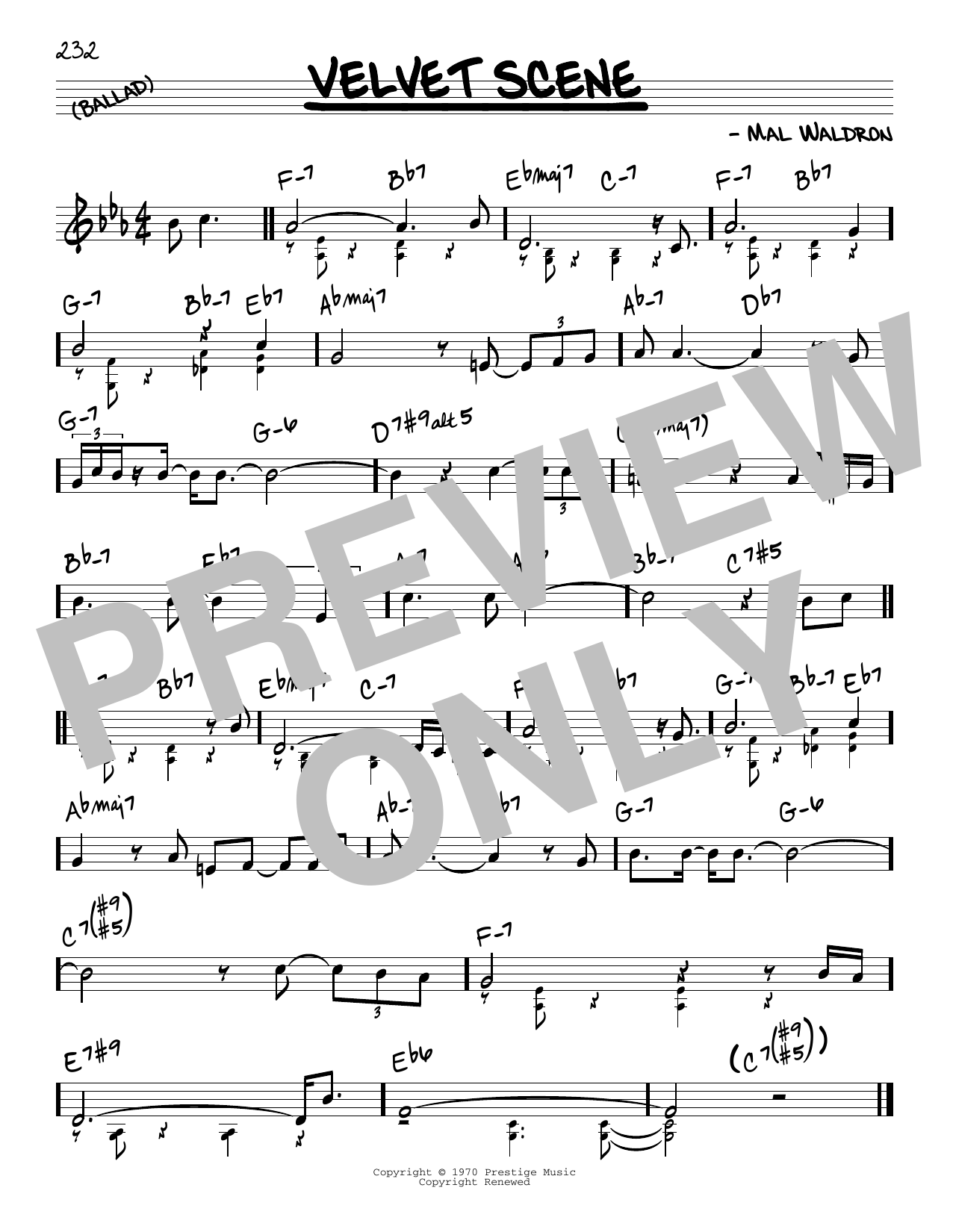 Download John Coltrane Velvet Scene Sheet Music and learn how to play Real Book – Melody & Chords PDF digital score in minutes