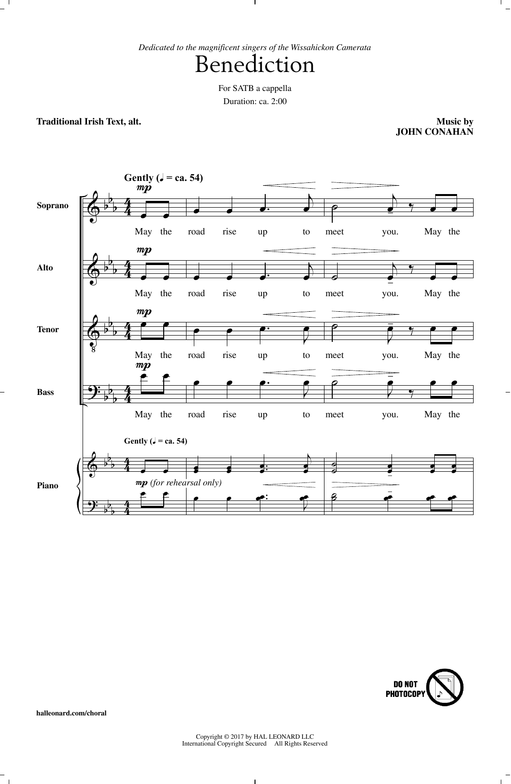 Download John Conahan Benediction Sheet Music and learn how to play SATB PDF digital score in minutes
