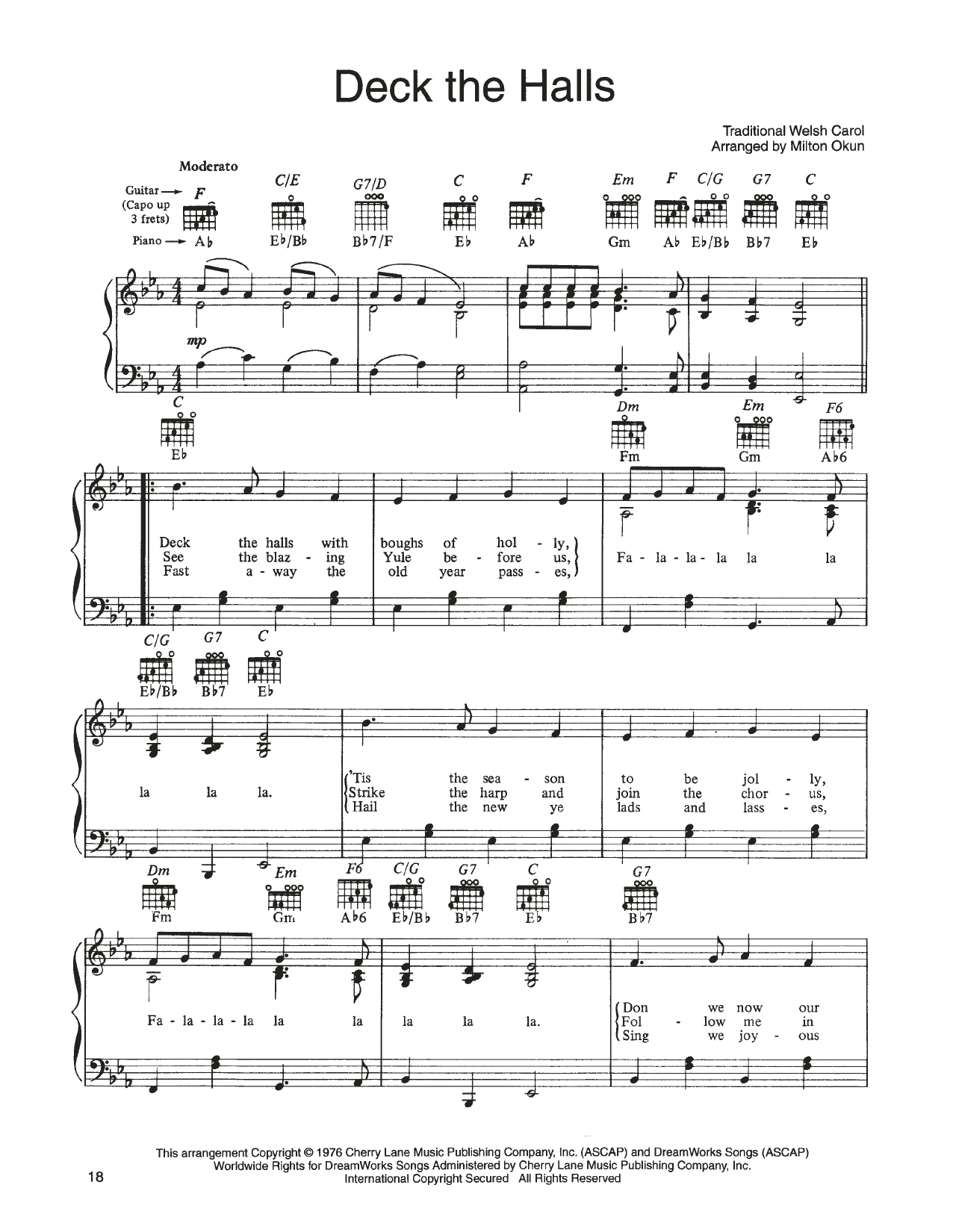 Download John Denver and The Muppets Deck The Halls (from A Christmas Together) Sheet Music and learn how to play Piano, Vocal & Guitar Chords (Right-Hand Melody) PDF digital score in minutes