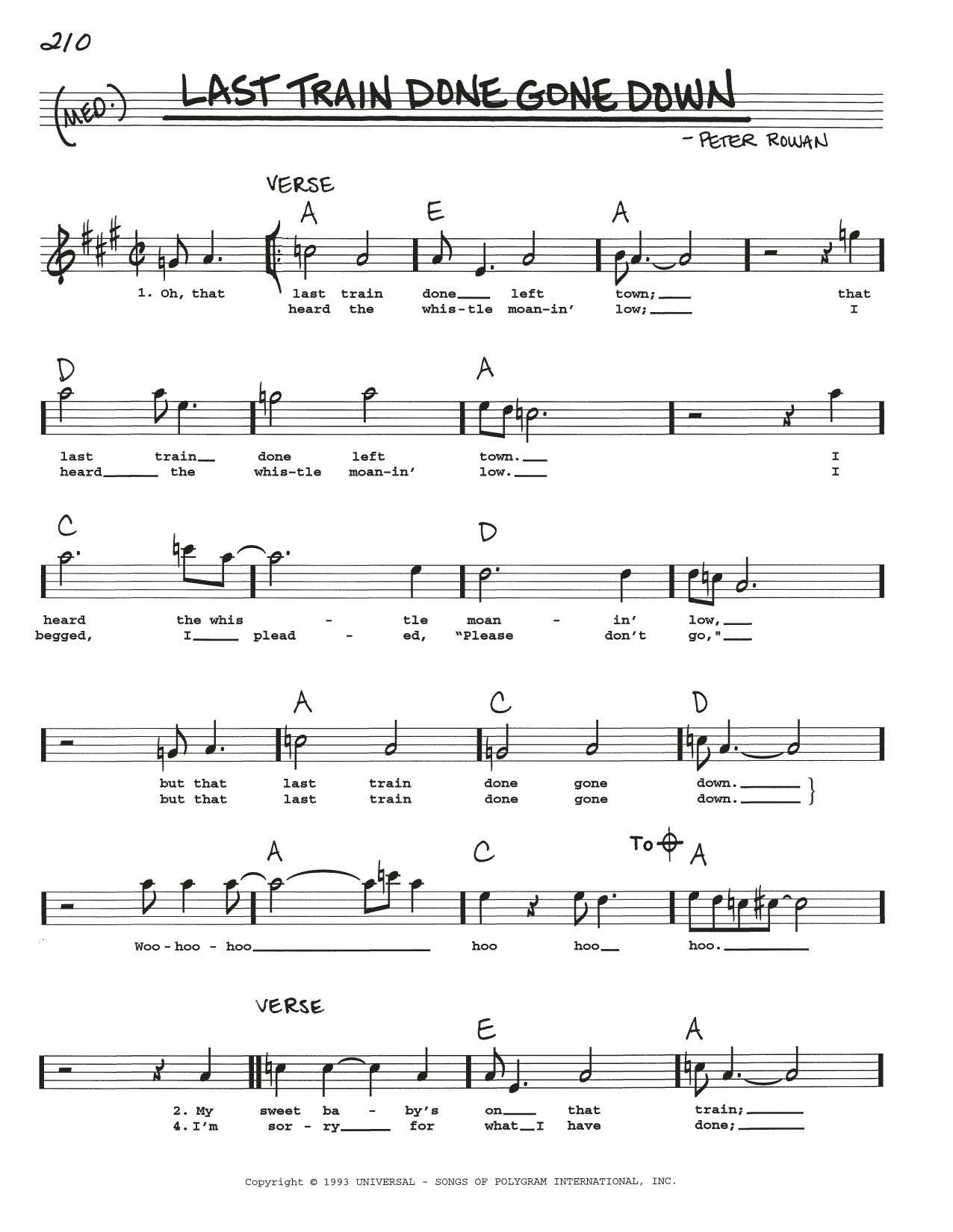 Download John Denver Last Train Done Gone Down Sheet Music and learn how to play Real Book – Melody, Lyrics & Chords PDF digital score in minutes