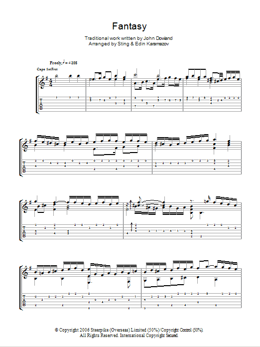 Download Sting Fantasy Sheet Music and learn how to play Guitar Tab PDF digital score in minutes