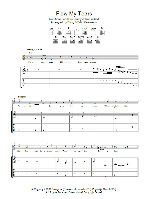 Download Sting Flow My Tears Sheet Music and learn how to play Guitar Tab PDF digital score in minutes