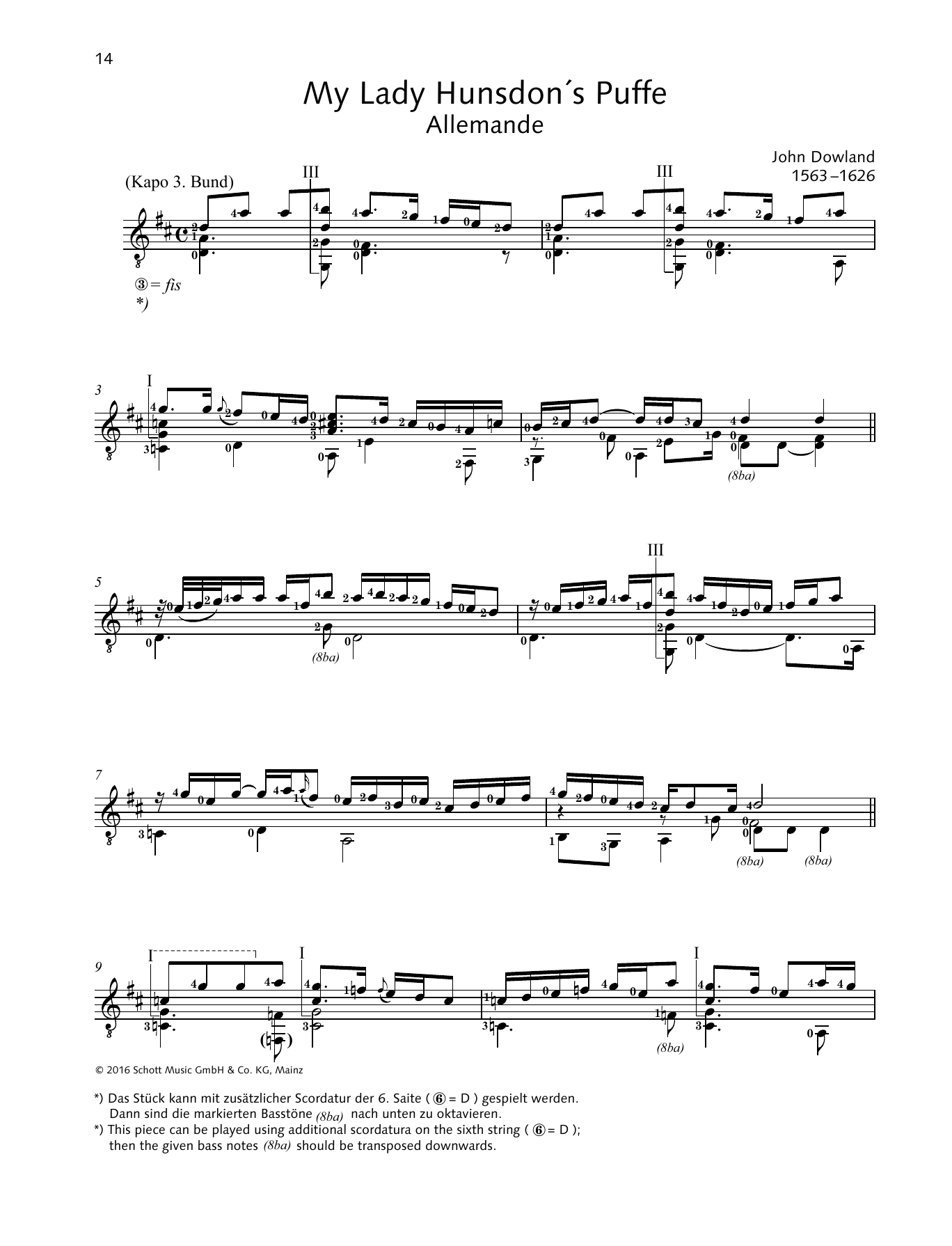 Download John Dowland My Lady Hunsdon´s Puffe Sheet Music and learn how to play Solo Guitar PDF digital score in minutes