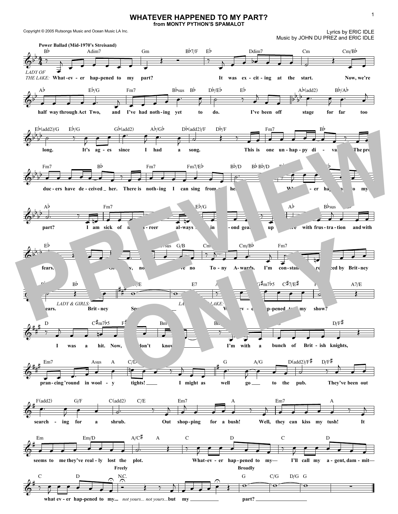 Download John Du Prez Whatever Happened To My Part? Sheet Music and learn how to play Melody Line, Lyrics & Chords PDF digital score in minutes