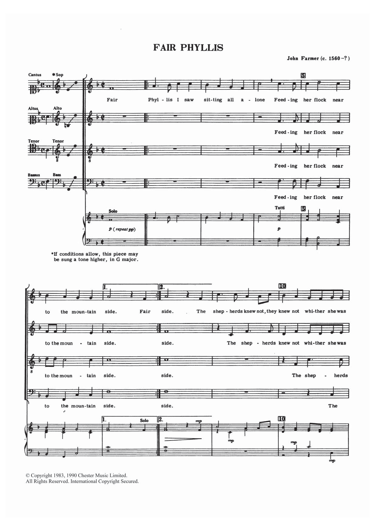 Download John Farmer Fair Phyllis Sheet Music and learn how to play Choir PDF digital score in minutes