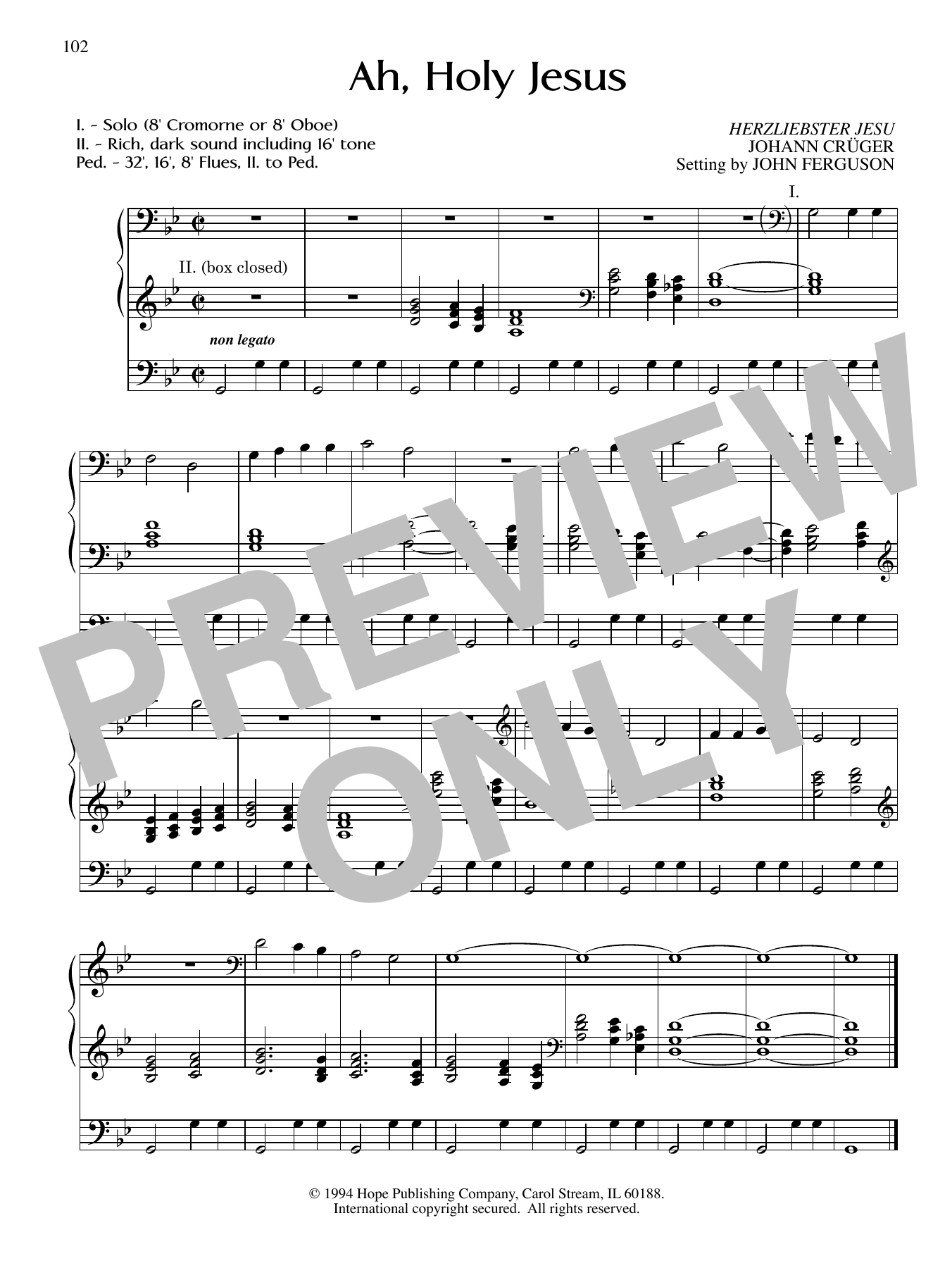 Download JOHN FERGUSON Ah, Holy Jesus Sheet Music and learn how to play Organ PDF digital score in minutes