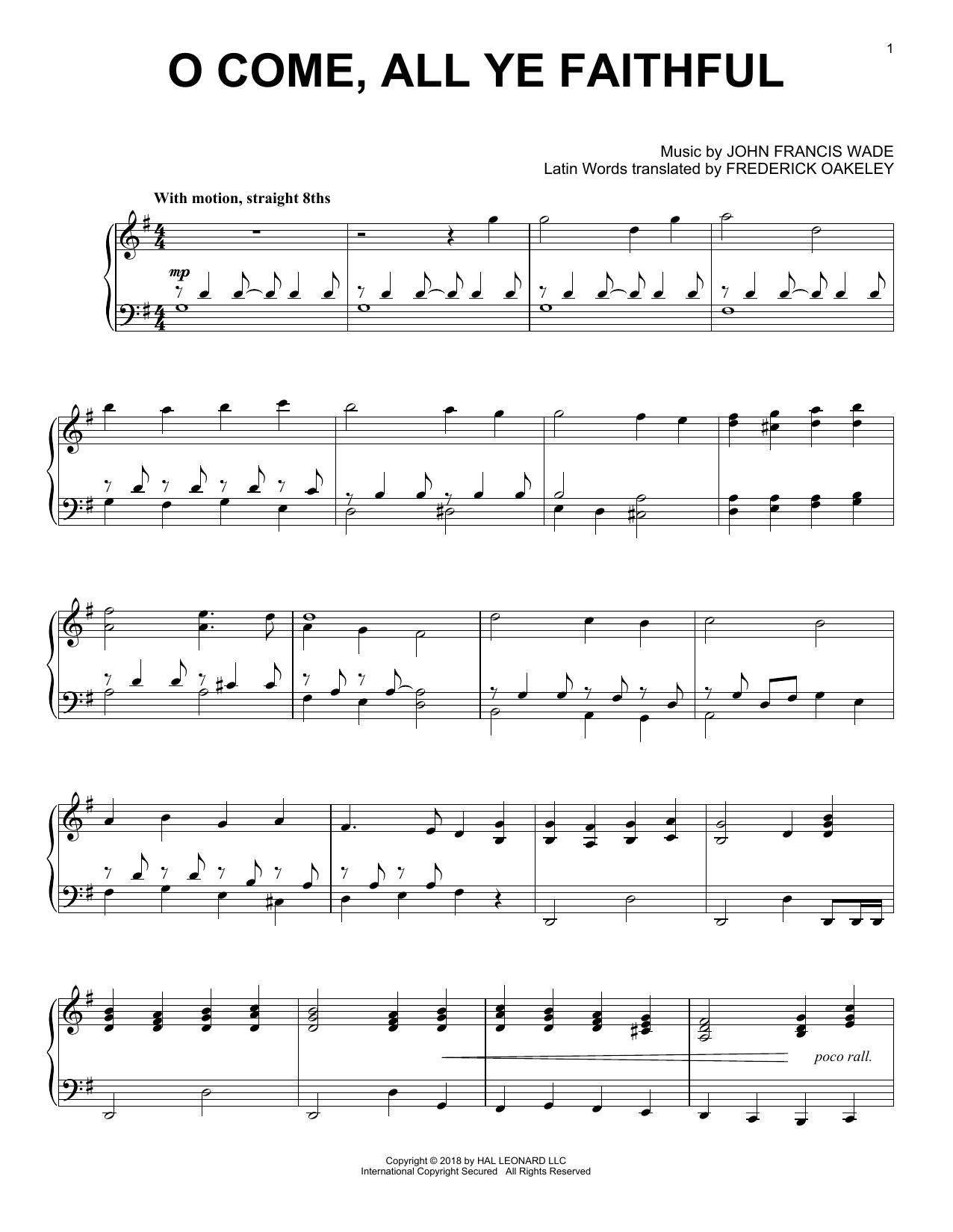 Download John Francis Wade O Come, All Ye Faithful [Jazz version] Sheet Music and learn how to play Piano Solo PDF digital score in minutes