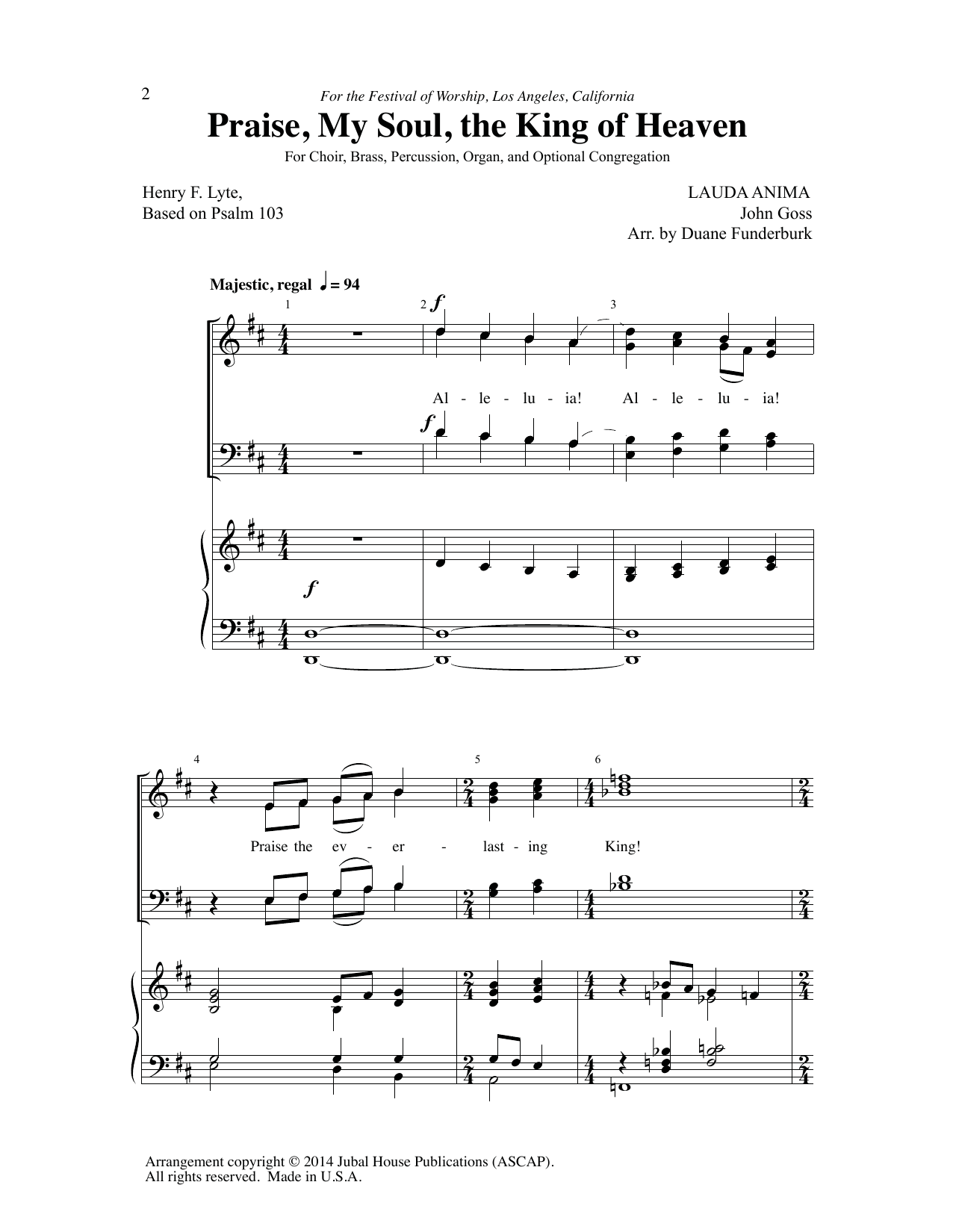Download John Goss Praise, My Soul, The King Of Heaven (arr. Duane Funderburk) Sheet Music and learn how to play SATB Choir PDF digital score in minutes