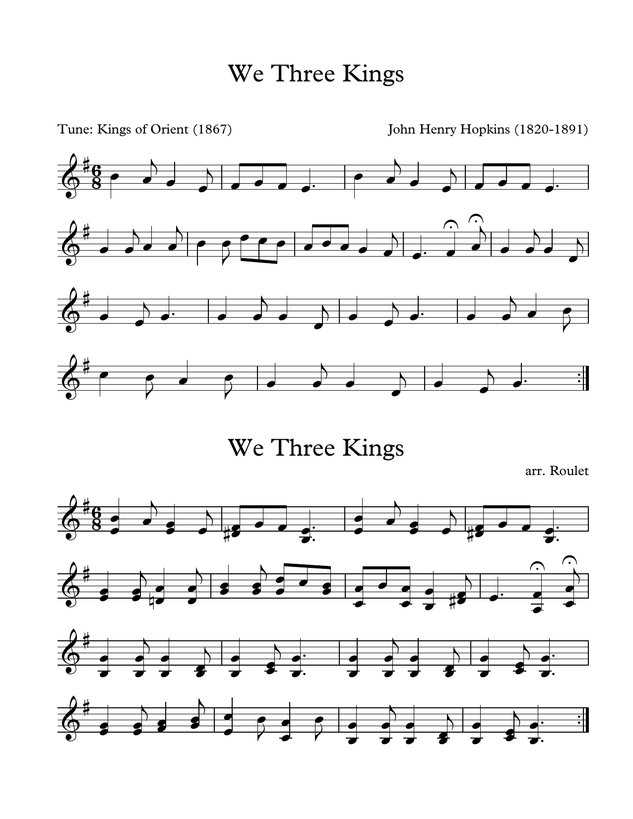 Download John Henry Hopkins We Three Kings (arr. Patrick Roulet) Sheet Music and learn how to play Marimba Solo PDF digital score in minutes